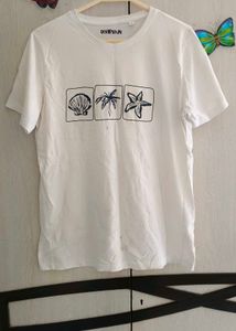 White T-Shirt with Nautical Print