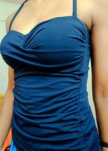Padded Black Ruched Halter Top