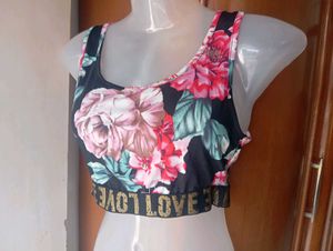 Floral Print Sports Bra Crop Top