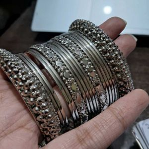 Stylish Silver Bangles Set