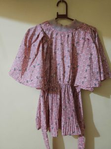Pink Floral Peplum Top