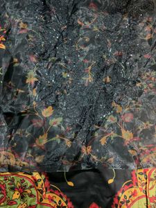 Black &amp; Red Paisley Print Kurta Set