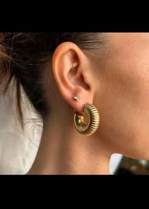 Gold Plated Hoop Earrings pack of 2