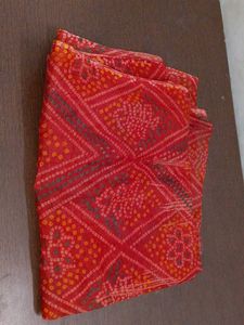 Vibrant Red Bandhani Dupatta