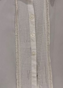 Sheer off White shirt with lace Detailing