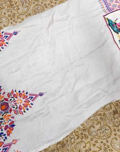 Multicolour Embroidered Ethnic Cotton Kurti