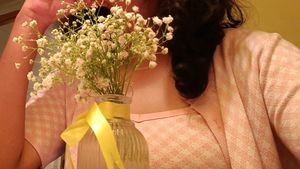 Chic Pink Gingham Cardigan &amp; Crop Top Set