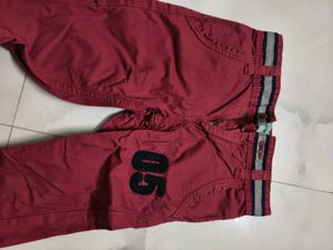 Maroon Cargo Pants with '05' Graphic