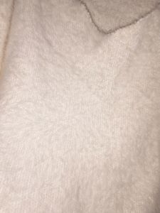 Fur Deep Neck Offshoulder Sweater Top