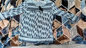 Light Blue Paisley Print Top