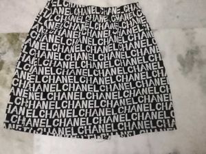 Designer Logo Print A-Line Skirt