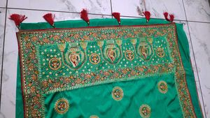 Green Embroidered Saree