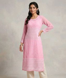 Elegant Pink Chikankari Kurta