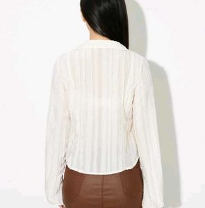 .𖥔 ݁ ˖Textured Lace-Up Blouse ⭐