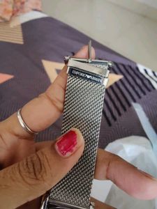 Emporio Armani Silver Mesh WatchLuigi Formals# Dia