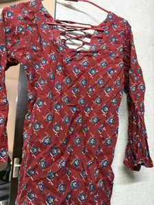 Boho Print Lattice Back Kurti