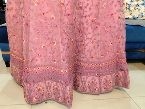 Stunning Pink Mauve Embroidered Lehenga Skirt