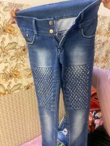 Stylish Patterned Denim Jeans