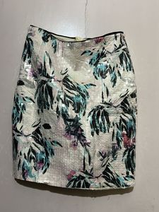Sparkly Floral Mini Skirt