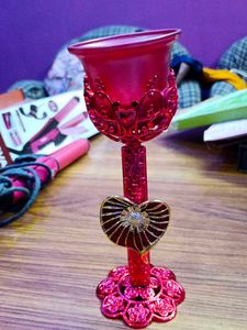 Red Decorative Showpiece Candle With Stand