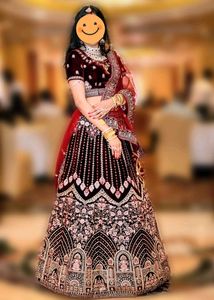 Red Maroon Bridal Engagement Wedding Lehenga Choli