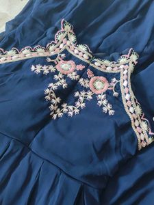 Navy Blue Embroidered Ethnic Gown