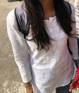 White Chikankari Short Kurta