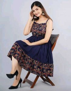 Trending glamorous Navy Blue western dress