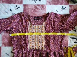 Ethnic Print Aalia Kurta (Side Cut) With Dupatta