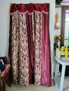 Door Curtains-4  Dark Red Like maroon