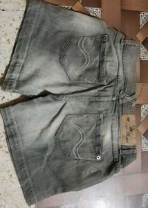 grey denim shorts