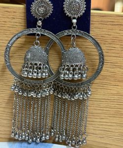 Boho Jhumka Hoop Earrings