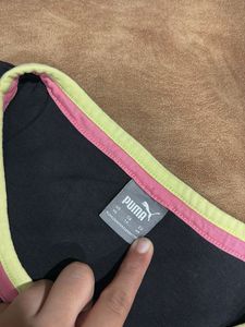 Puma Black T-Shirt with Color Trim