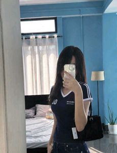 Stylish Navy Blue V-Neck T-Shirt