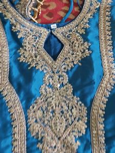 Beautiful Teal Embroidered Kurta Set