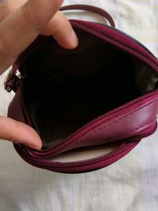 Burgundy Eiffel Tower Crossbody Bag