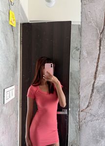cute pink bodycon mini dress
