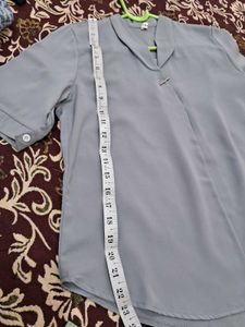 Elegant Grey Short Sleeve Top