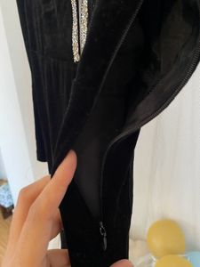Elegant Black Velvet Party Dress