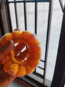 Handmade Crochet Flower Hair Tie ( Pack of 2)