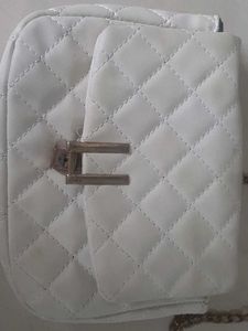 White Quilted Crossbody Bag