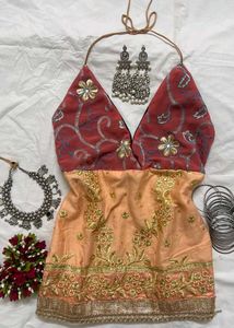 Embroidered Halter Neck top