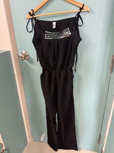 Black Embellished Romper