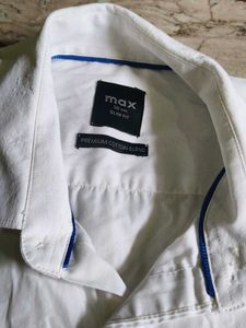 Men's White Slim Fit Premium Cotton Shirt