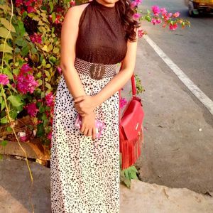 Chic Black & White Maxi Dress
