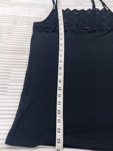 Black Lace Trim Cami Top