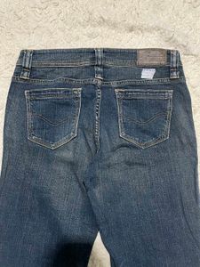 Flared Blue Denim Jeans