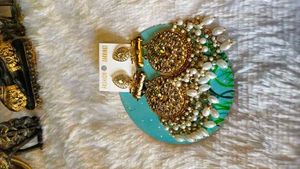 Elegant Gold Dangle Earrings with Pearls