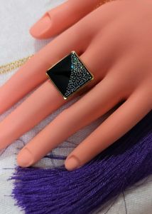 Unique Black Square Ring