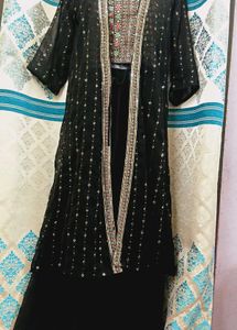 Elegant Black Kurta Set with Embellishments